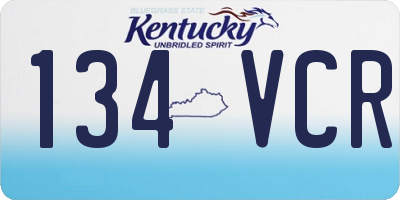 KY license plate 134VCR