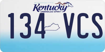 KY license plate 134VCS