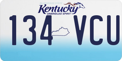KY license plate 134VCU