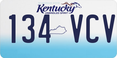 KY license plate 134VCV