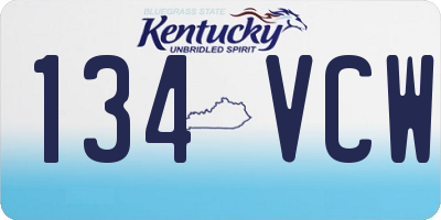 KY license plate 134VCW