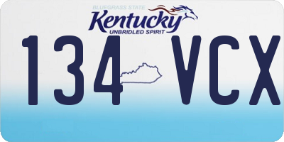 KY license plate 134VCX