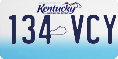 KY license plate 134VCY