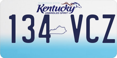 KY license plate 134VCZ