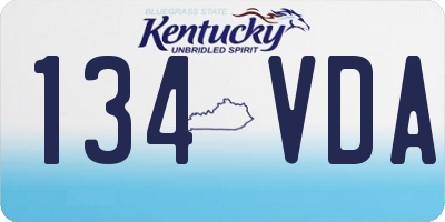 KY license plate 134VDA
