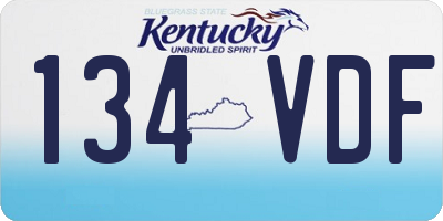 KY license plate 134VDF
