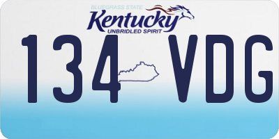 KY license plate 134VDG