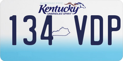 KY license plate 134VDP