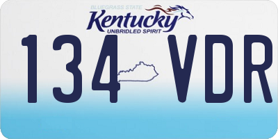 KY license plate 134VDR