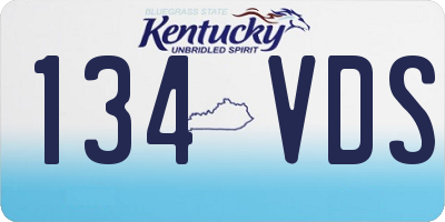 KY license plate 134VDS