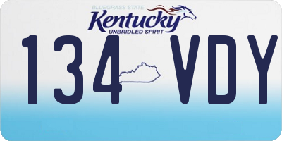 KY license plate 134VDY