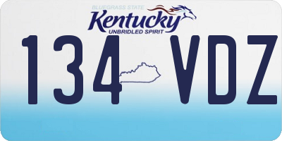 KY license plate 134VDZ