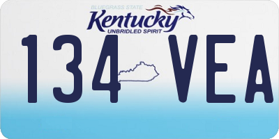 KY license plate 134VEA
