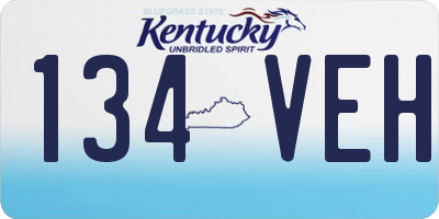 KY license plate 134VEH
