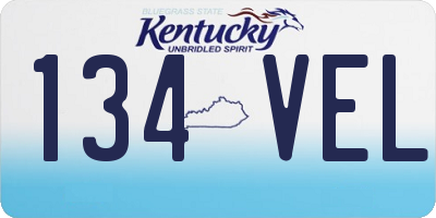 KY license plate 134VEL