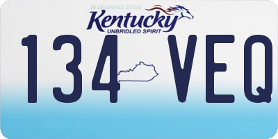 KY license plate 134VEQ