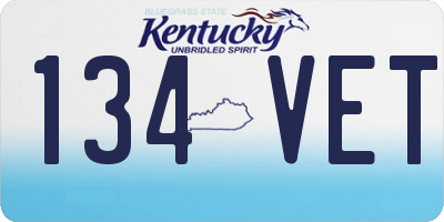 KY license plate 134VET