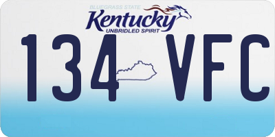 KY license plate 134VFC