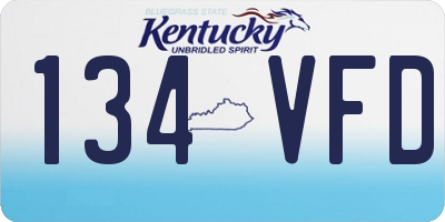 KY license plate 134VFD