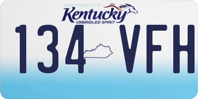 KY license plate 134VFH