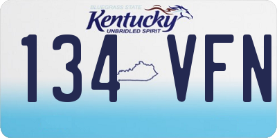 KY license plate 134VFN