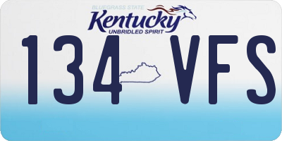 KY license plate 134VFS