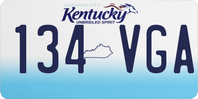KY license plate 134VGA