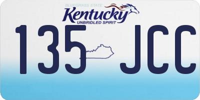 KY license plate 135JCC