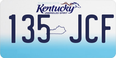 KY license plate 135JCF