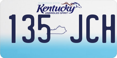 KY license plate 135JCH