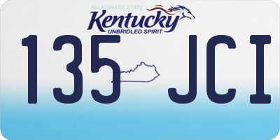 KY license plate 135JCI