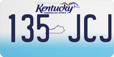 KY license plate 135JCJ