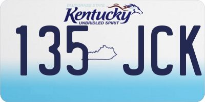 KY license plate 135JCK