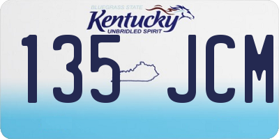 KY license plate 135JCM