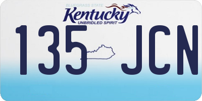 KY license plate 135JCN