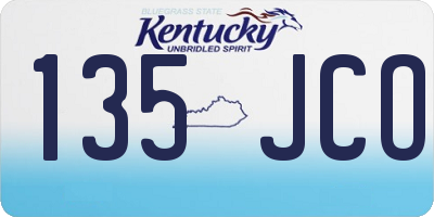 KY license plate 135JCO