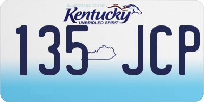 KY license plate 135JCP