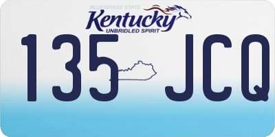 KY license plate 135JCQ