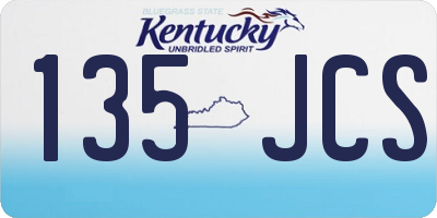 KY license plate 135JCS