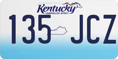 KY license plate 135JCZ