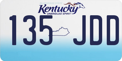 KY license plate 135JDD