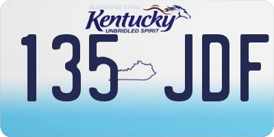 KY license plate 135JDF