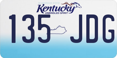 KY license plate 135JDG