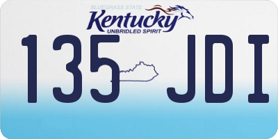KY license plate 135JDI