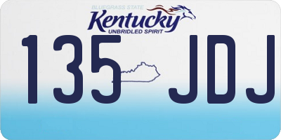 KY license plate 135JDJ