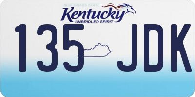 KY license plate 135JDK