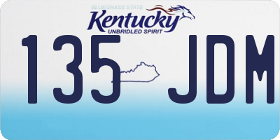 KY license plate 135JDM