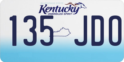 KY license plate 135JDO