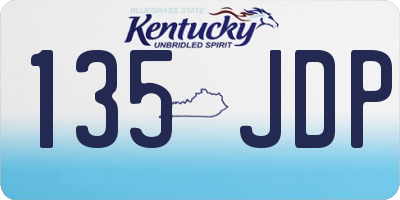 KY license plate 135JDP