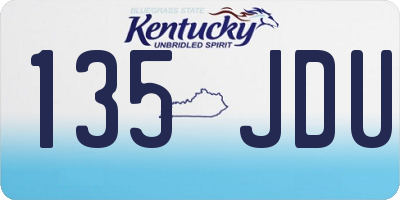 KY license plate 135JDU